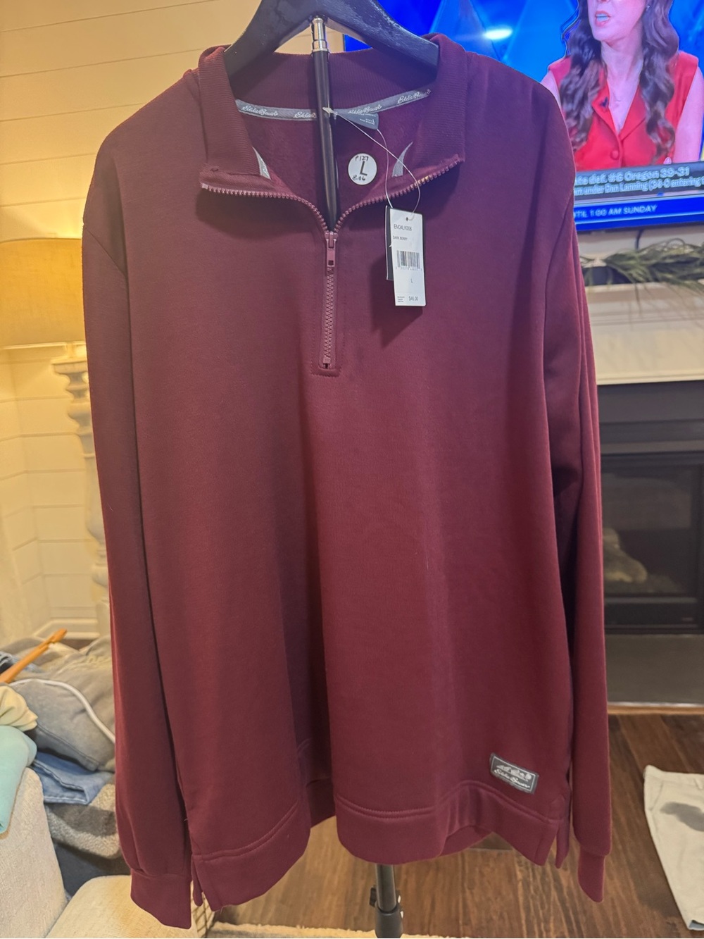 Eddie Bauer Men's Zip-Up Sweater - Burgundy